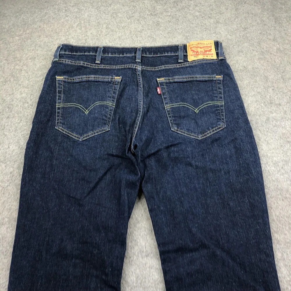 Levis 514 Jeans Mens 38x30 Blue Dark Wash Regular Straight Denim Pants Casual